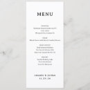 Recherche de noir et blanc mariage menus Typographique