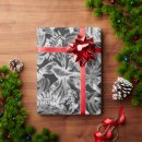Zoek naar bladeren cadeaupapier Zwart wit