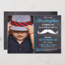 Recherche de moustache anniversaire invitations Bleu