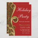 Recherche de red gold green noël invitations Élégant