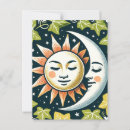 Recherche de soleil lune cartes postales Rétro
