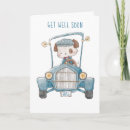 Recherche de vieille voiture vœux cartes Dog