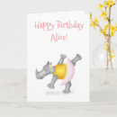 Recherche de rhinocéros anniversaire cartes Mignon