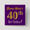 Recherche de années 40 badges Quarantième fête d'anniversaire