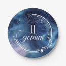 Recherche de lune assiettes en papier Bleu