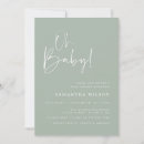 Recherche de minimal baby shower invitations Vert sauge