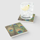Recherche de paon dessous de verres Coloré