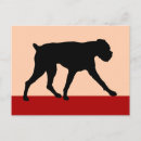 Recherche de silhouette de chien cartes postales Boxeur