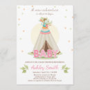 Recherche de teepee baby shower fille invitations Boho