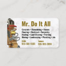 Recherche de travailleur de la construction cartes visite Marteau
