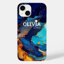 Recherche de marbre iphone coques Parties scintillant d'or bleu