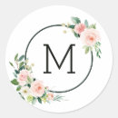 Recherche de fleur aquarelle autocollants Monogramme
