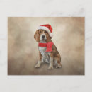 Recherche de noël de beagle cartes postales Mignon