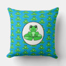 Recherche de grenouille verte coussins Bleu