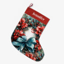 Recherche de fleur rouge chaussette de noël Floral