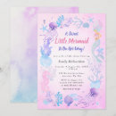 Recherche de sirène baby shower fille invitations Rose