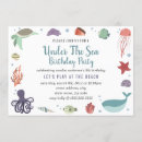 Recherche de de mer anniversaire invitations Créatures marines
