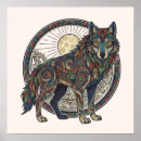 Recherche de loup tribal posters Spirituel