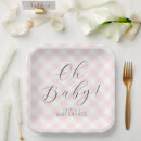 Recherche de baby shower rose assiettes Oh mon bébé