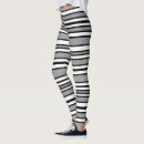 Recherche de rayures noires et blanches leggings Horizontal