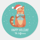 Recherche de chats de noël autocollants Vacances heureuses