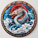 Recherche de dragon japonais badges Rouge