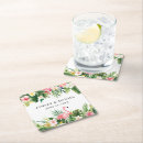Recherche de feuille tropicale dessous de verres Flamant rose
