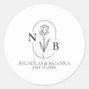Recherche de couple initials mariage autocollants Noir et blanc
