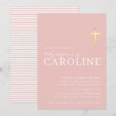 Recherche de blanc rose baptême invitations Moderne