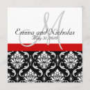 Recherche de damassé rouge invitations Monogramme