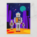 Zoek naar retro robot briefkaarten Ruimte