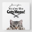 Recherche de drôle de chat horloges Mignon