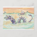 Recherche de monstre mignon cartes postales Mer
