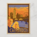 Recherche de affiche chicago cartes postales Illustration