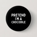Recherche de crocodile drôle badges Vert