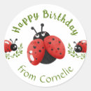 Recherche de anniversaire de coccinelle autocollants Rouge
