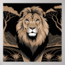 Recherche de vintage safari posters Lion