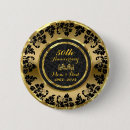 Recherche de mariage anniversaire badges Noir et or