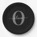 Recherche de gris assiettes en papier Monogrammé