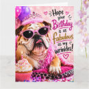 Recherche de bouledogue de de anniversaire cartes Rose
