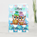 Recherche de rose de hibou vœux cartes Cœurs