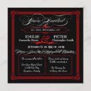 Recherche de noir et rouge mariage invitations Vintage