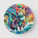 Recherche de chats colorés horloges Pastel