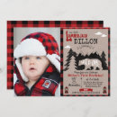 Recherche de lumberjack 1ans anniversaire invitations Rustique