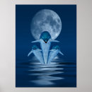 Zoek naar dolfijn in blauw water posters Vis