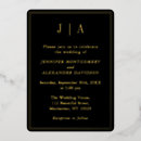 Recherche de or et noir mariage invitations Classique