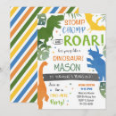 Recherche de dinosaures colorés invitations Boy