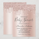 Zoek naar meisje babyshower uitnodigingen Roos gold
