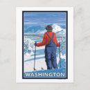 Recherche de skieur cartes postales Original