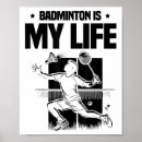 Recherche de joueur de tennis posters Badminton drôle